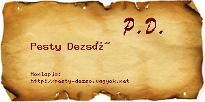 Pesty Dezső névjegykártya